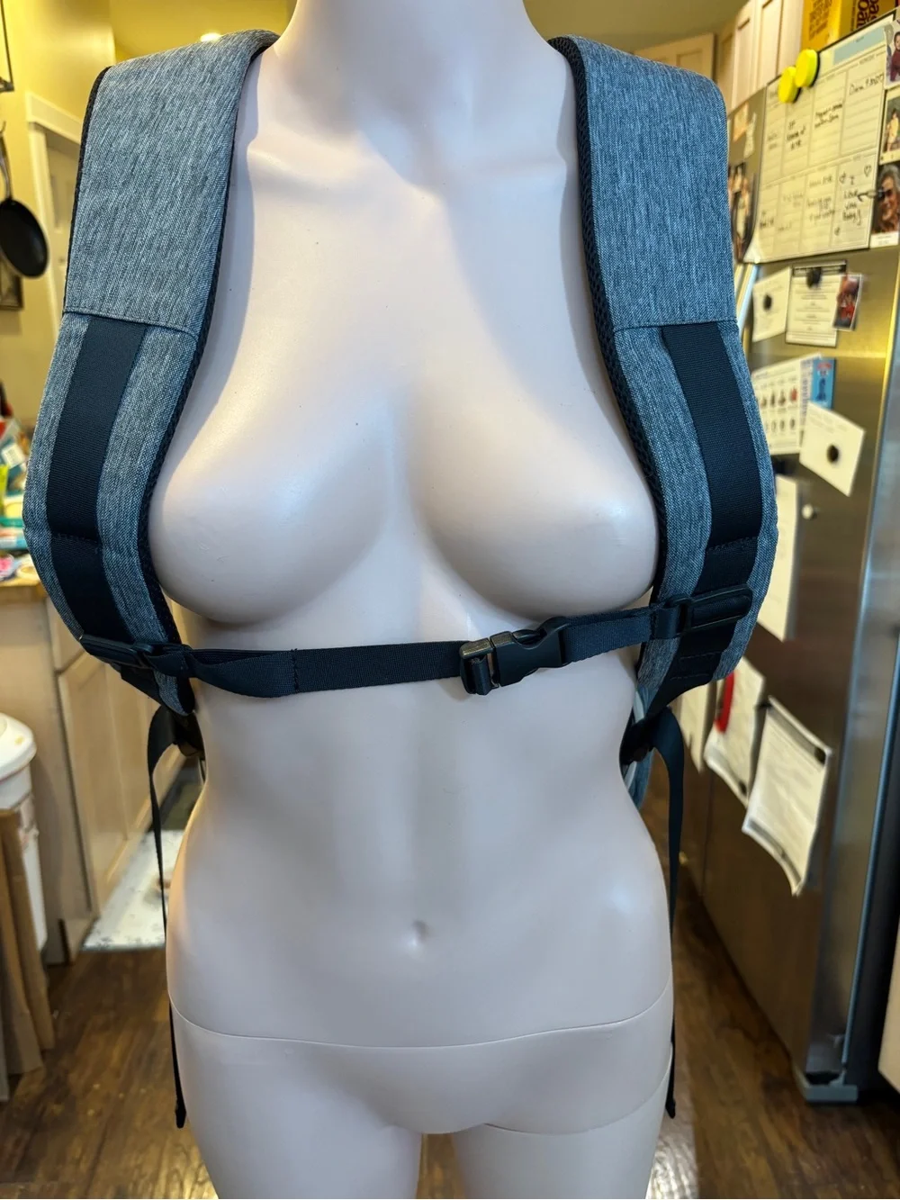 Women's Grey Laptop Backpack/Bag with Yellow Accents